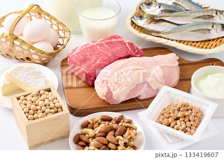 様々なタンパク質食材 133419607