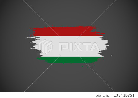 Flag of Hungary with Artistic Brushstroke Effect. Flag of Hungary with Artistic Brushstroke Effect. 133419851