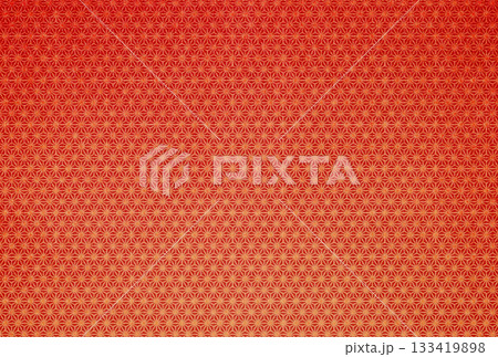 赤色の布生地に金色の麻の葉模様のグラデーションがある背景画像12 赤色の布生地に金色の麻の葉模様のグラデーションがある背景画像12 133419898