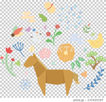 New Year's decorations, Year of the Horse, Nordic style 133420197