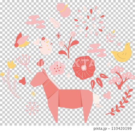 New Year's decorations, Year of the Horse, Nordic style New Year's decorations, Year of the Horse, Nordic style 133420199