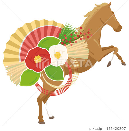 しめ飾りと馬 しめ飾りと馬 133420207