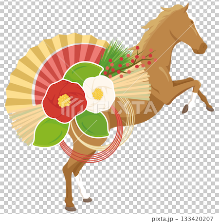 しめ飾りと馬 しめ飾りと馬 133420207