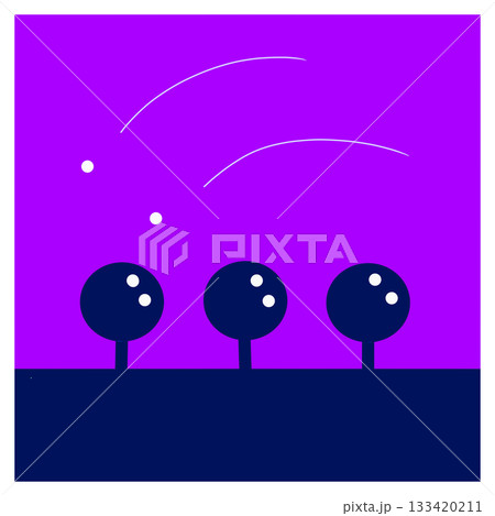 木と夜空 133420211