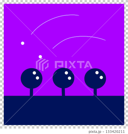 木と夜空 133420211