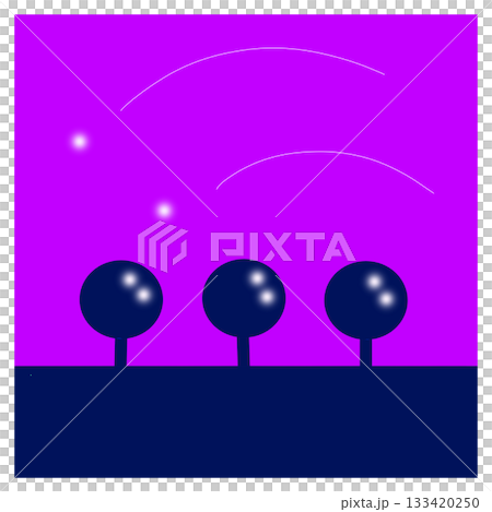 木と夜空 133420250