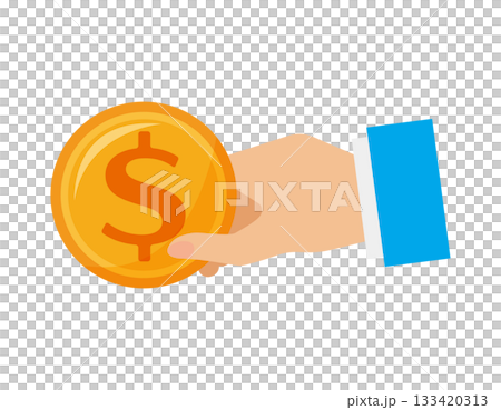 美元硬幣插圖 133420313