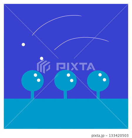 木と夜空 133420503