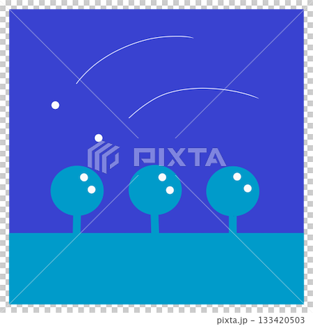 木と夜空 133420503