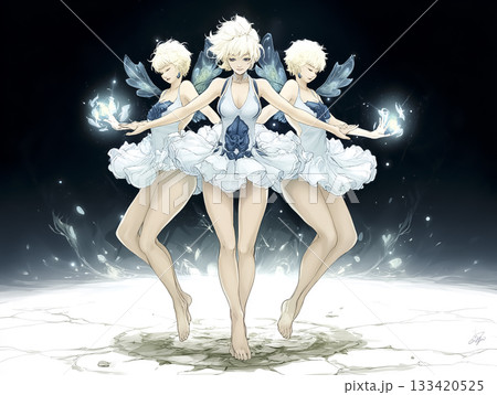 テクノフェアリー　量子の世界　量子の妖精のイラスト素材 133420525