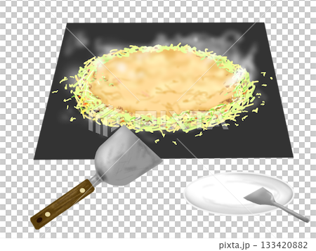 もんじゃ焼きの手描きイラスト もんじゃ焼きの手描きイラスト 133420882