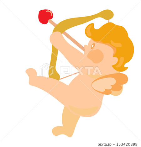 恋の矢を放とうとするキューピッドのイラスト 133420899