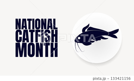 National Catfish Month Designs, Fishing and Seafood Vector Art 133421156