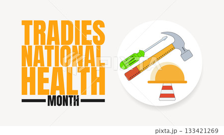 Tradies National Health Month Designs, Tools, Safety and Wellness Graphics 133421269