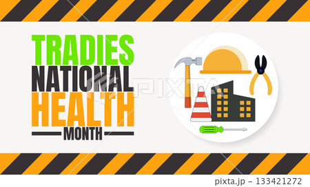 Tradies National Health Month Designs, Tools, Safety and Wellness Graphics 133421272