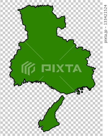 兵庫県の地図(縁取りグリーン) 兵庫県の地図(縁取りグリーン) 133421524