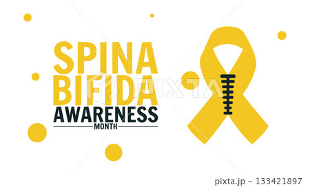 Spina Bifida Awareness Month card, October, design templet for poster banner 133421897