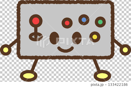 手書き風のキャラクターイラストアイコン　アーケードコントローラー 133422186