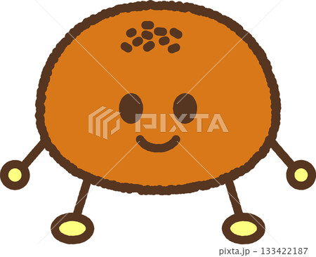 手書き風のキャラクターイラストアイコン　あんぱん 133422187