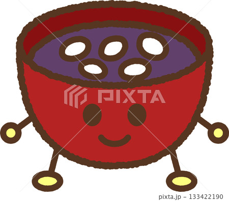 手書き風のキャラクターイラストアイコン　お汁粉 133422190