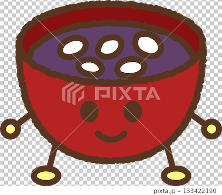 手書き風のキャラクターイラストアイコン　お汁粉 133422190