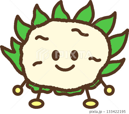 手書き風のキャラクターイラストアイコン　カリフラワー 133422195