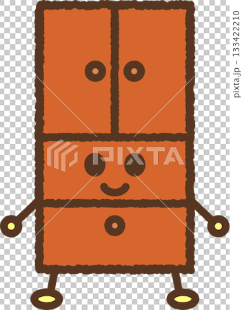手繪人物插畫圖示：抽屜櫃 133422210