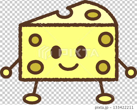 Hand-drawn character illustration icon: Cheese 133422211