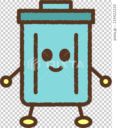 Hand-drawn character illustration icon: Plastic bucket 133422220