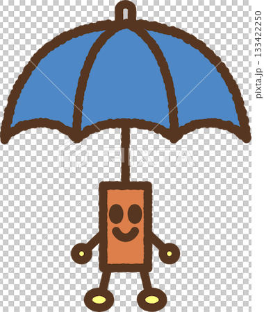 Hand-drawn character illustration icon: Umbrella 133422250