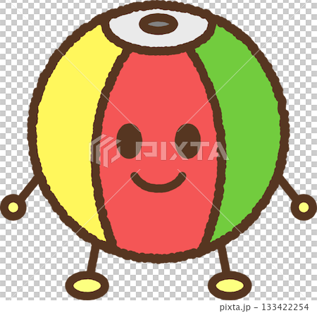 手書き風のキャラクターイラストアイコン　紙風船 133422254