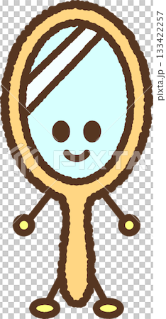 手書き風のキャラクターイラストアイコン 手鏡 手書き風のキャラクターイラストアイコン 手鏡 133422257
