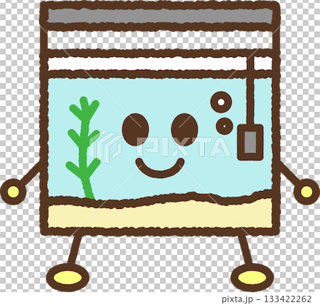 手書き風のキャラクターイラストアイコン　水槽 133422262