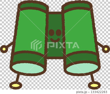 手書き風のキャラクターイラストアイコン　双眼鏡 133422263