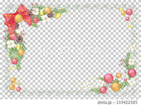 クリスマスリースのフレーム クリスマスリースのフレーム 133422385