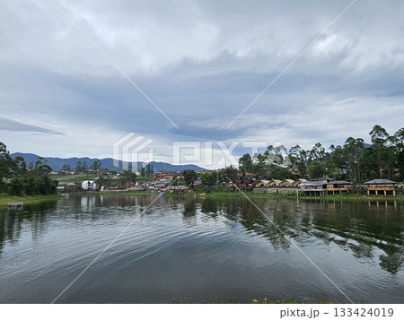 this is view at Pengalengan area with lake side situation  133424019