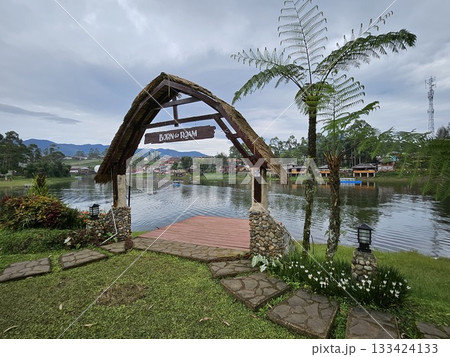 this is view at Pengalengan area with lake side situation  133424133