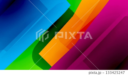 ビビッド色を重ねた非対称ジオメトリ背景 ビビッド色を重ねた非対称ジオメトリ背景 133425247
