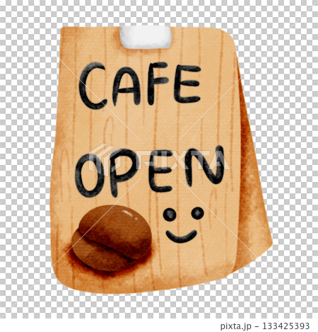 Brown Cafe Open Sign Clipart Coffee Shop Sign Illustration 133425393
