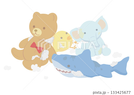 傷んでボロボロになったぬいぐるみのイラスト 傷んでボロボロになったぬいぐるみのイラスト 133425677