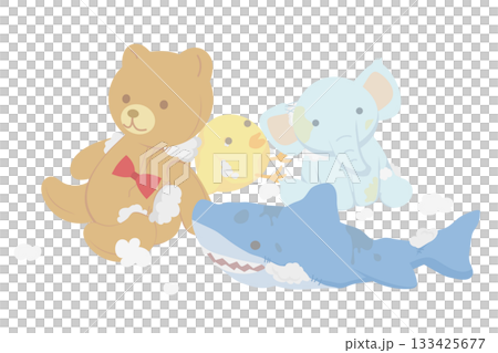 傷んでボロボロになったぬいぐるみのイラスト 傷んでボロボロになったぬいぐるみのイラスト 133425677