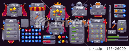 Medieval royal knight game interface asset....のイラスト素材 [133426099] - PIXTA
