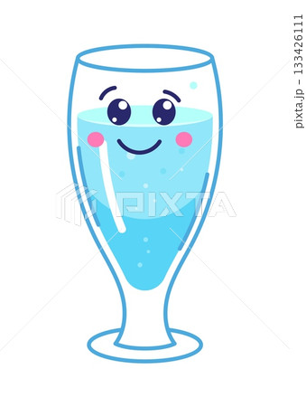 Cartoon pure water refreshing beverage glass funny character. Pure beverage glass cheerful mascot, fresh mineral water cute isolated vector character. Natural aqua cup happy smiling cartoon personage Cartoon pure water refreshing beverage glass funny character. Pure beverage glass cheerful mascot, fresh mineral water cute isolated vector character. Natural aqua cup happy smiling cartoon personage 133426111