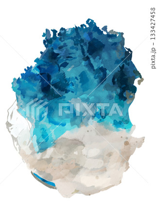 青色の綺麗な水彩のカラフルなかき氷のイラスト 青色の綺麗な水彩のカラフルなかき氷のイラスト 133427458
