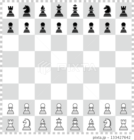 様々な形のチェスの駒のアイコンのベクターイラストのセット 133427642