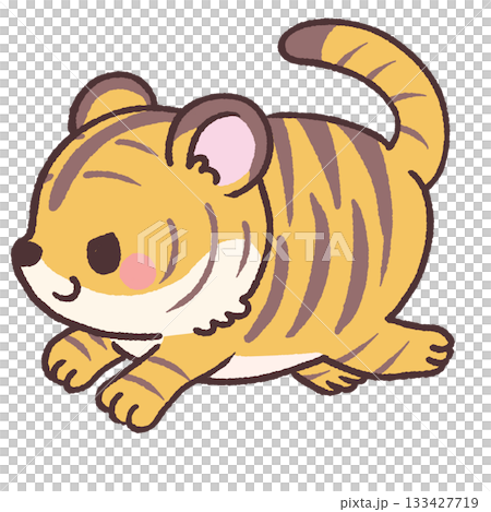 一隻奔跑的老虎的插圖 133427719