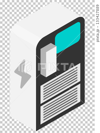 電動車充電樁/充電站的等距視圖。向量圖。 133427889