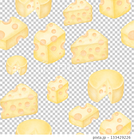 Cheese seamless watercolor pattern for food themes Cheese seamless watercolor pattern for food themes 133429226