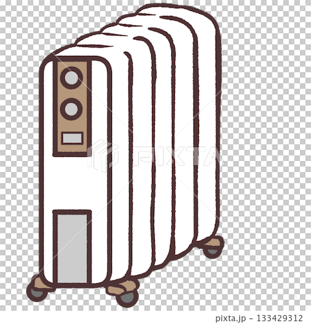 手繪的油汀式電暖器插圖 133429312