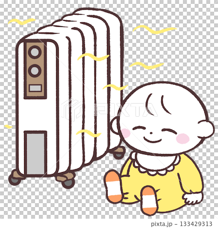 油汀和嬰兒插圖 油汀和嬰兒插圖 133429313